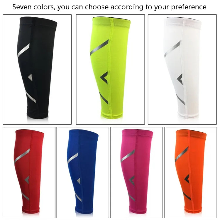 1 Pair Sports Breathable Compression Calf Sleeves Riding Running Protective Gear, Spec: L (White)