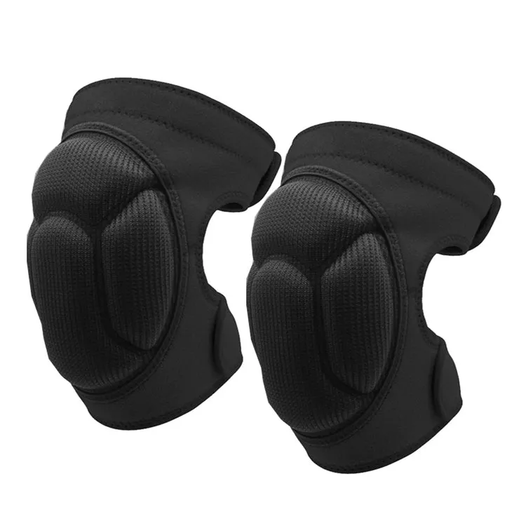 1pair HX-0211 Anti-Collision Sponge Knee Pads Volleyball Football Dance Roller Skating Protective Gear, Specification: L (Black)