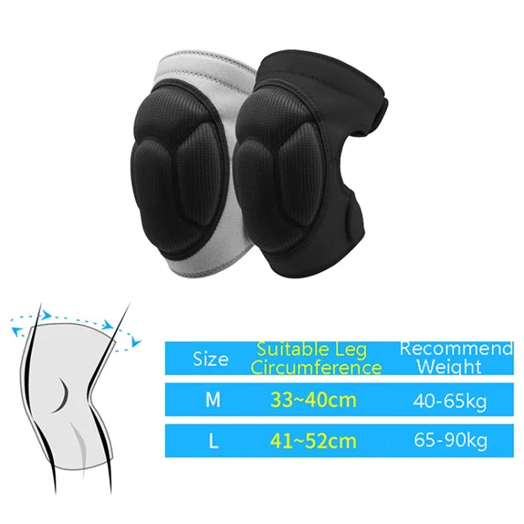 1pair HX-0211 Anti-Collision Sponge Knee Pads Volleyball Football Dance Roller Skating Protective Gear, Specification: L (Black)