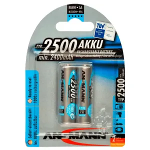 2 x Rechargeable Batteries AA Size / 2500 mAh by Minox