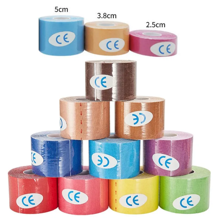 3 PCS Muscle Tape Physiotherapy Sports Tape Basketball Knee Bandage, Size: 3.8cm x 5m(Royal Blue)