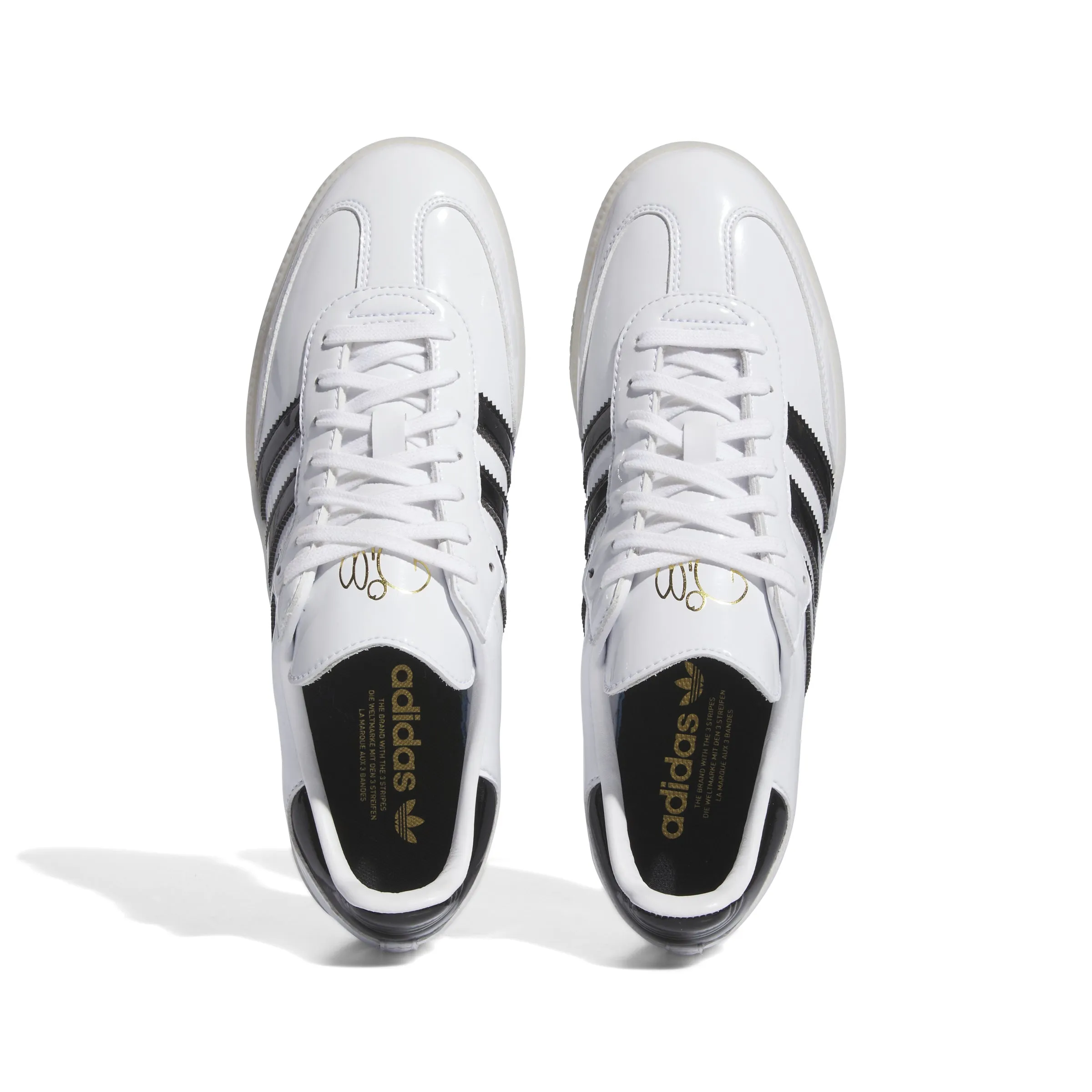 Adidas - Dill X Samba Patent Leather in Cloud White/Core Black/Gold Metallic