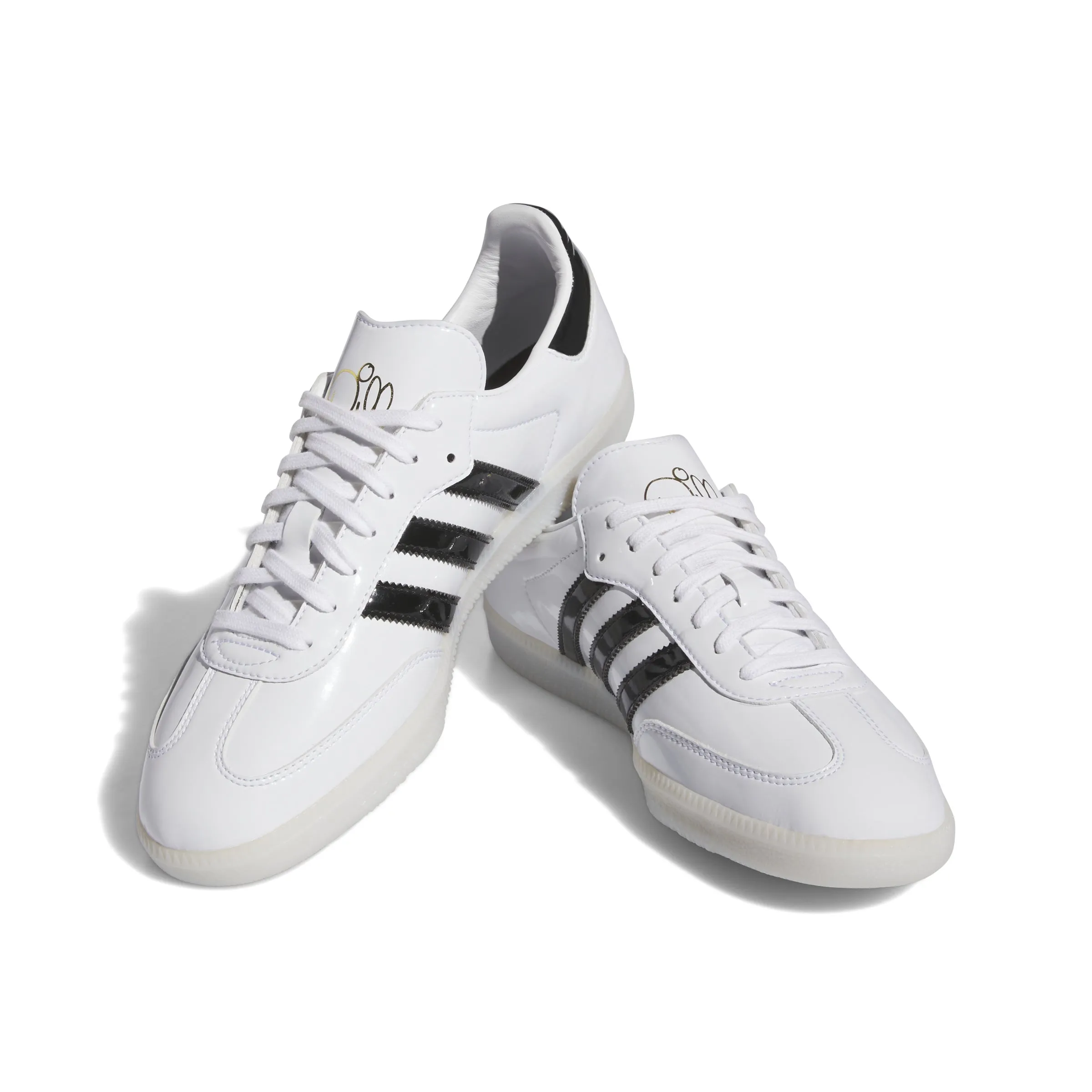 Adidas - Dill X Samba Patent Leather in Cloud White/Core Black/Gold Metallic