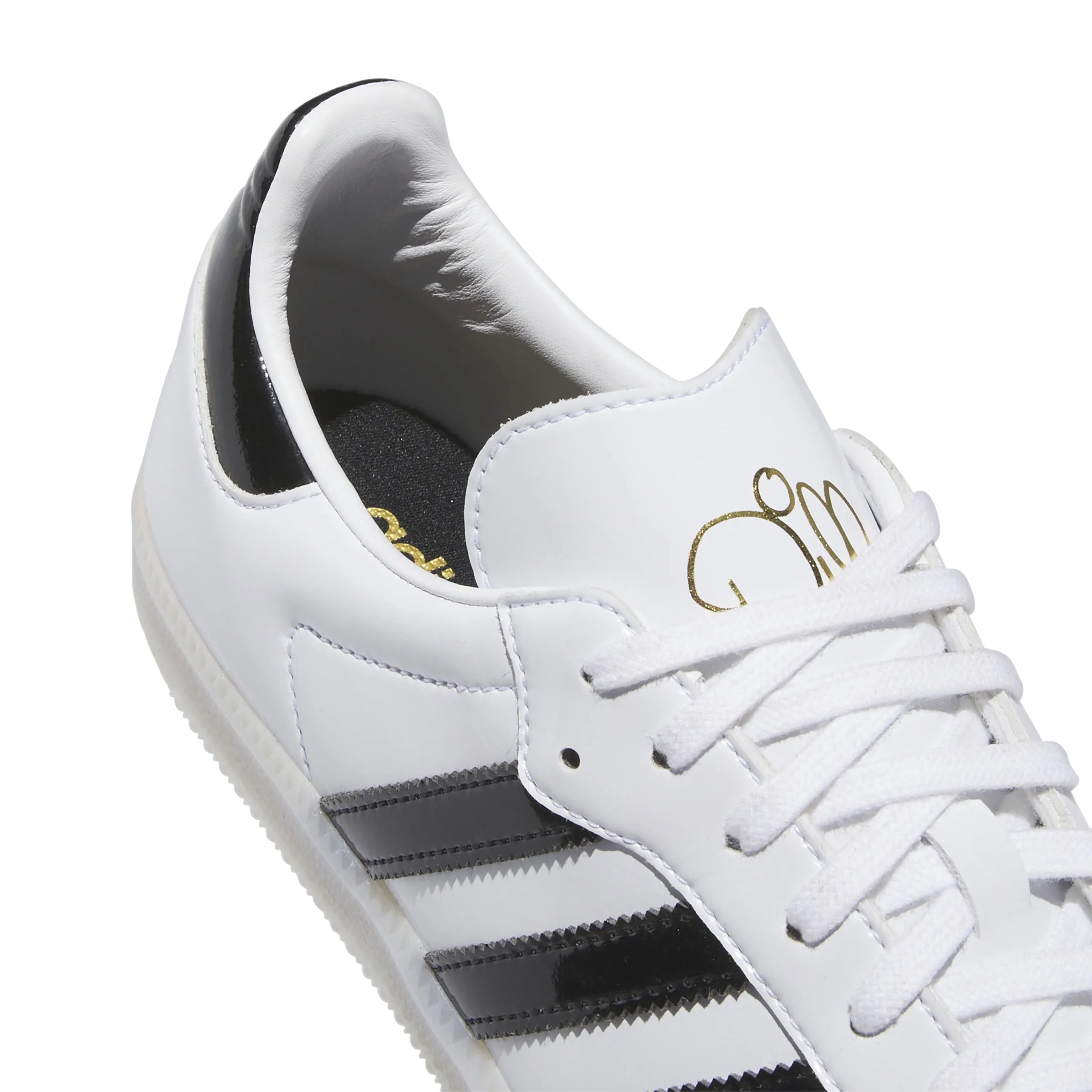 Adidas - Dill X Samba Patent Leather in Cloud White/Core Black/Gold Metallic