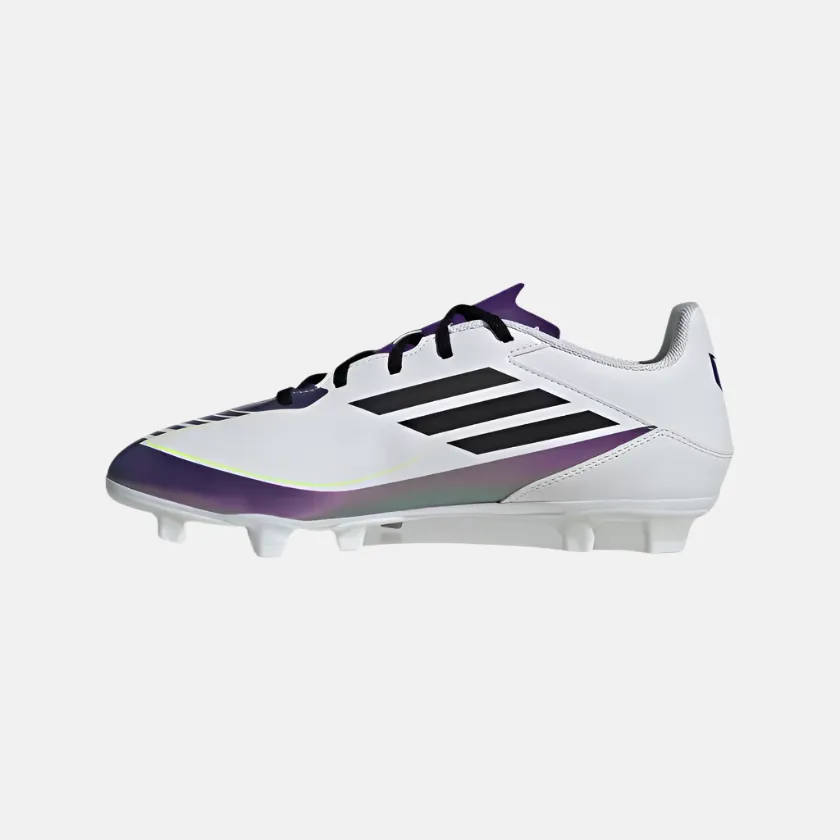 Adidas F50 Club Messi Flexible-Ground Football Shoes -Cloud White/Core Black/Purple