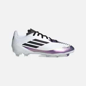 Adidas Messi F50 League Firm/Multi-Ground Kids Unisex Football Shoes (8-14 Year) -Cloud White/Core Black Purple