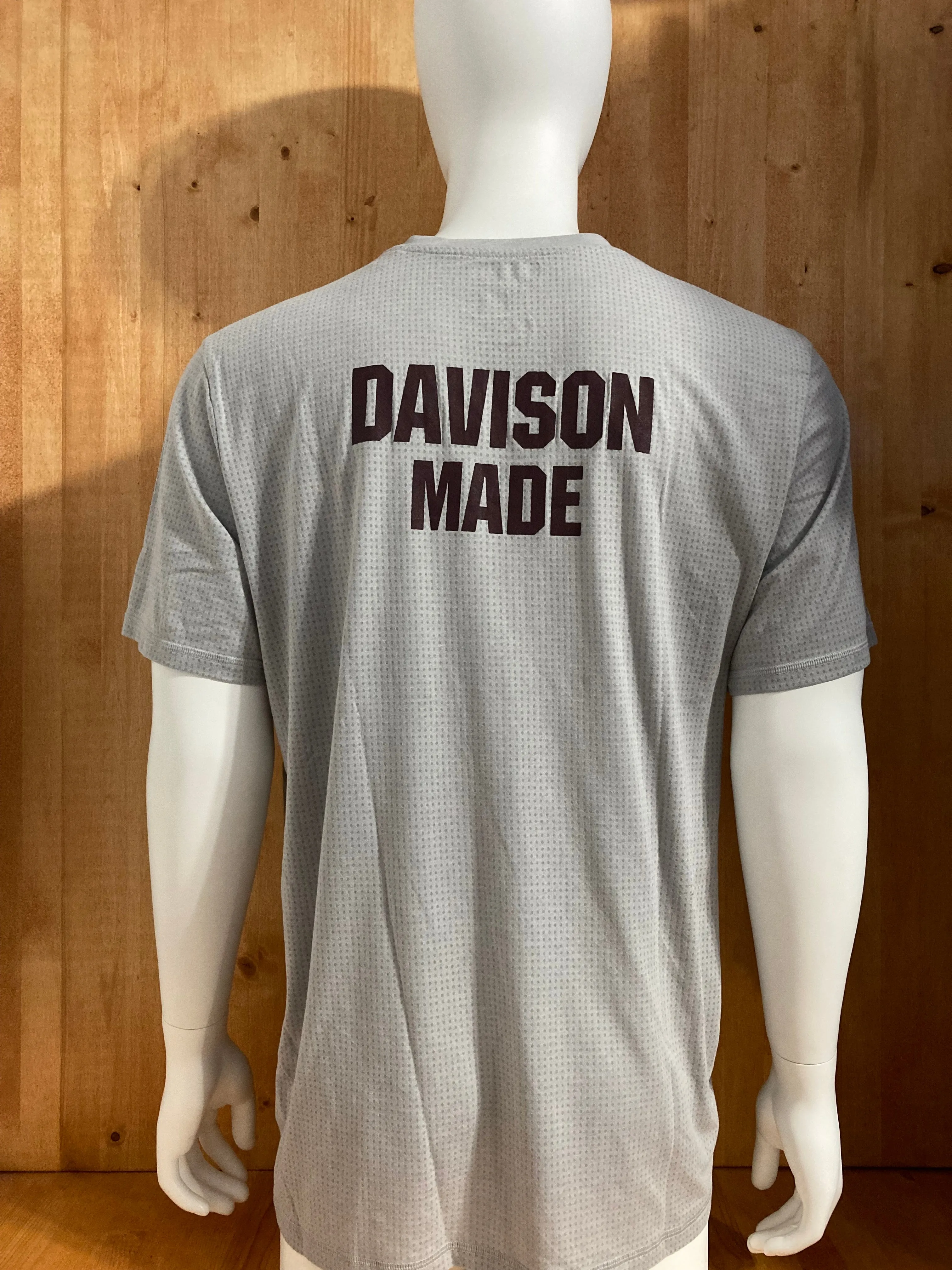 ADIDAS "DAVISON FOOTBALL" DAVISON MADE CLIMACOOL Graphic Print Aeroknit Adult T-Shirt Tee Shirt 2XL XXL Gray Shirt 2015