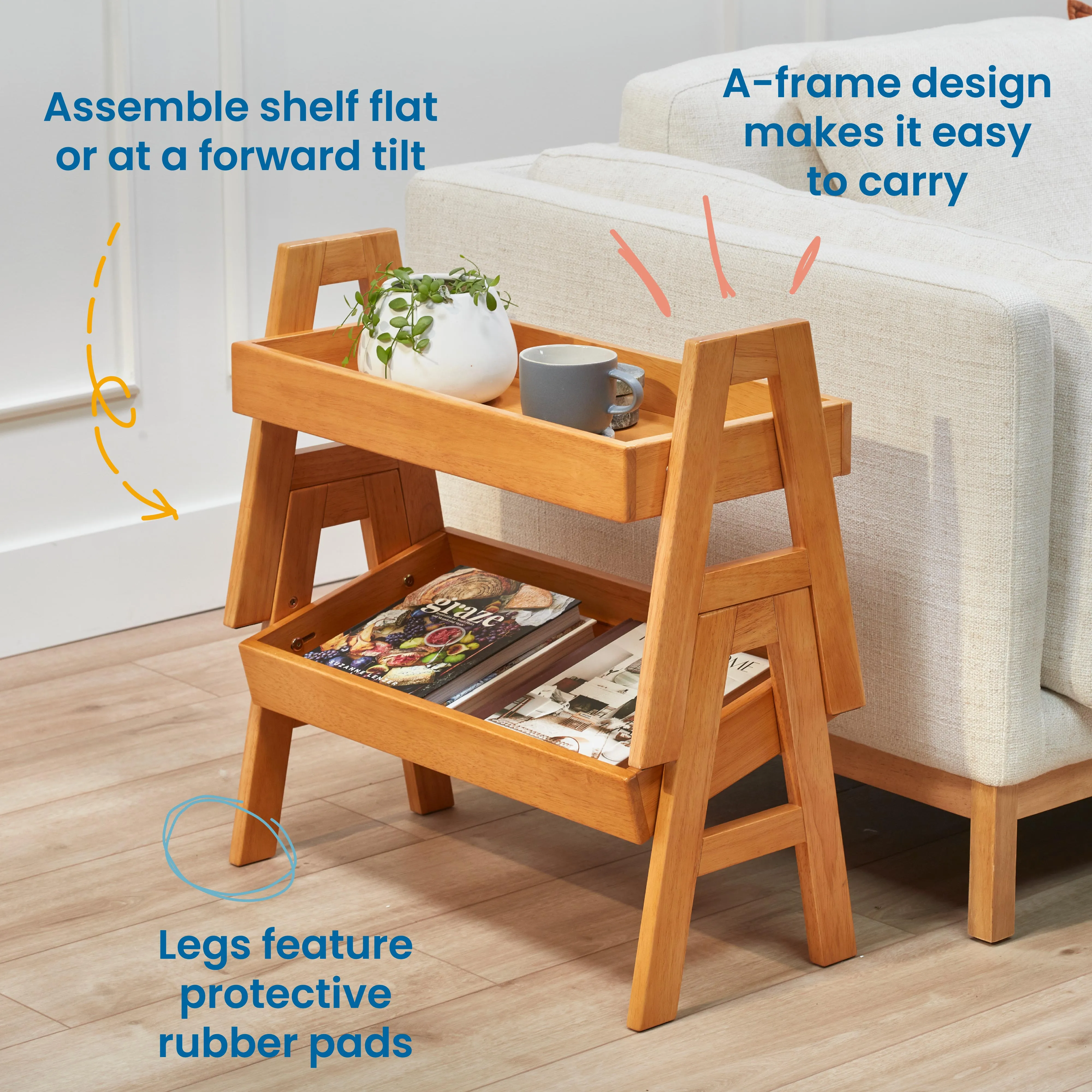 Adjustable Stacking Shelf with Full Edge