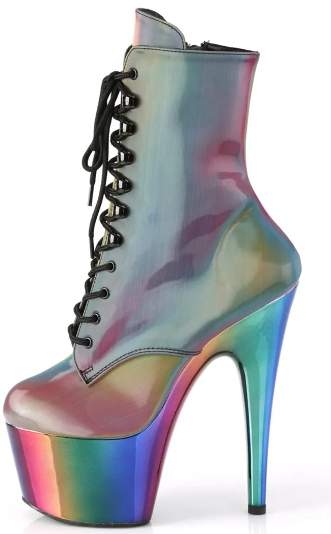 ADORE-1020RC-REFL Rainbow Chrome Ankle Boots