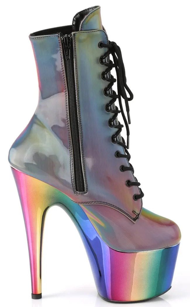 ADORE-1020RC-REFL Rainbow Chrome Ankle Boots