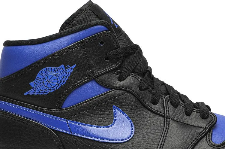 Air Jordan 1 Mid Black Hyper Royal, blue