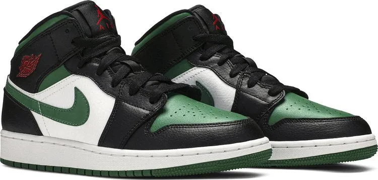 Air Jordan 1 Mid GS Black Pine Green