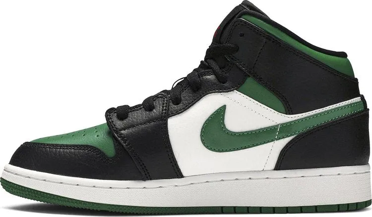 Air Jordan 1 Mid GS Black Pine Green