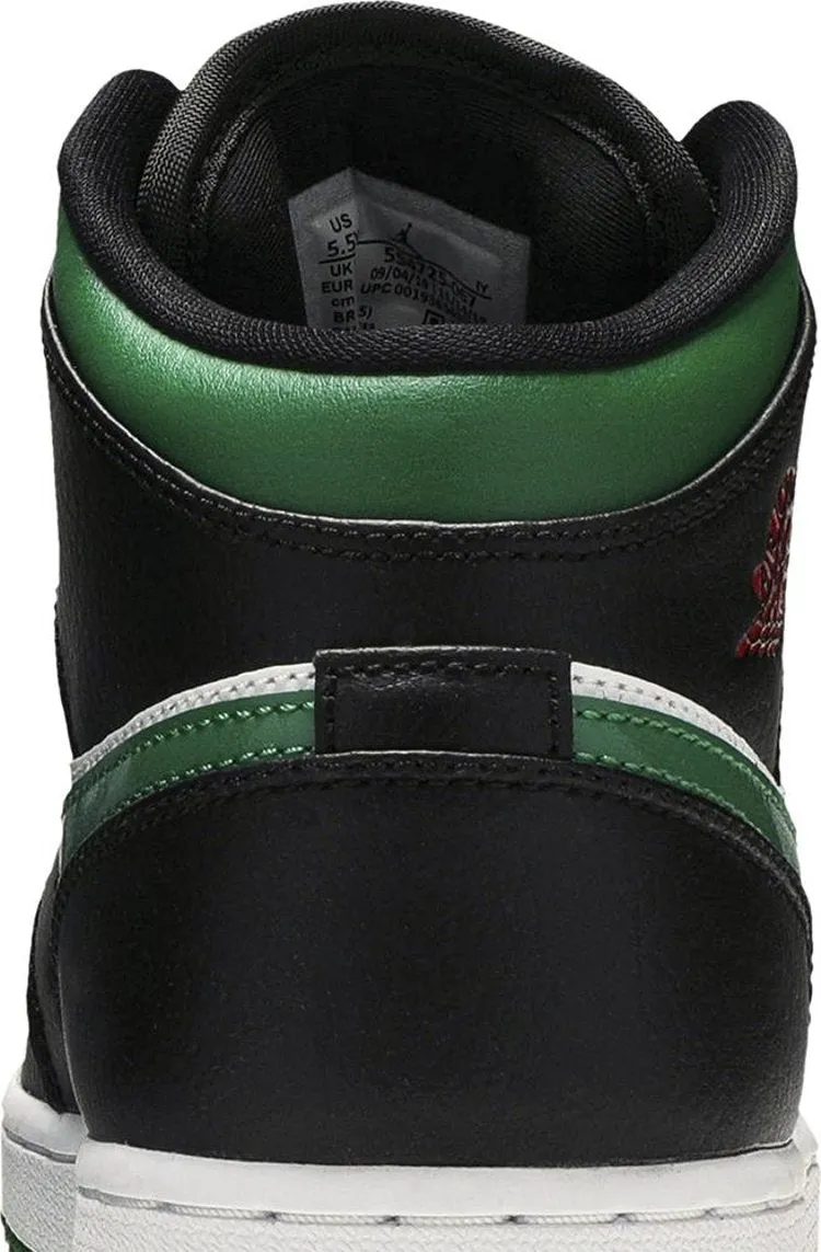 Air Jordan 1 Mid GS Black Pine Green