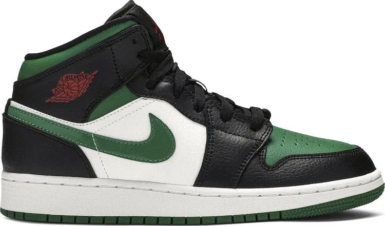 Air Jordan 1 Mid GS Black Pine Green