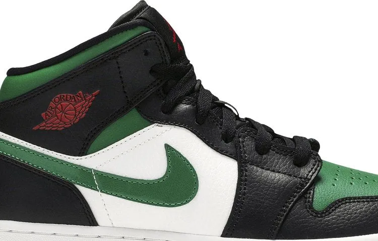 Air Jordan 1 Mid GS Black Pine Green