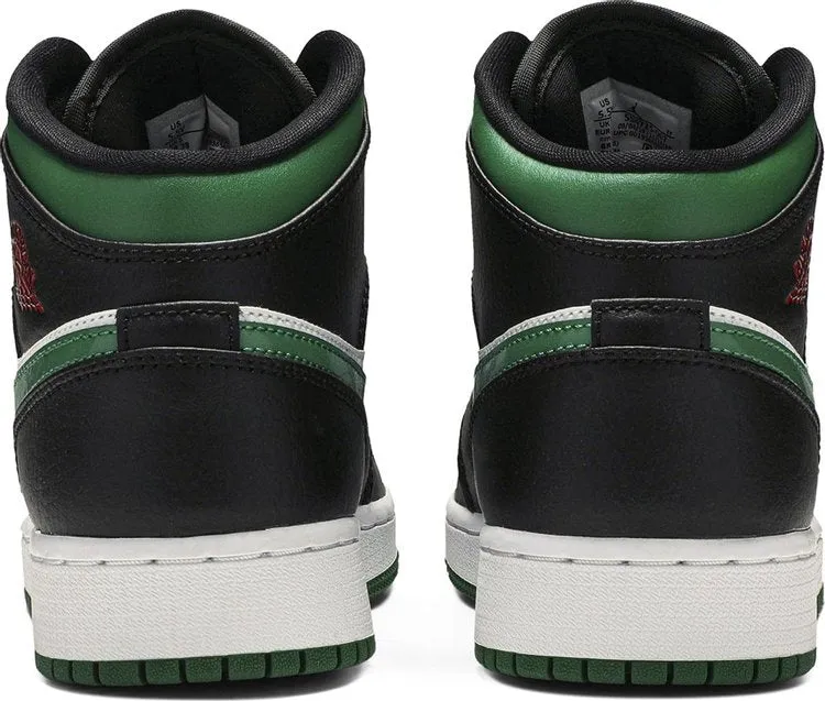 Air Jordan 1 Mid GS Black Pine Green