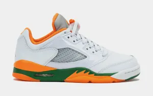 Air Jordan 5 Retro Low Hurricanes Grade School Lifestyle Shoes (Football Grey/Brilliant Orange/Pine Green)