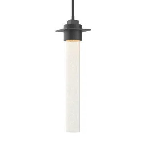 Airis Medium Mini Pendant 1-Light Seeded Clear Glass (II) in Black