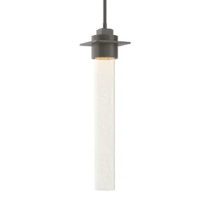 Airis Medium Mini Pendant 1-Light Seeded Clear Glass (II) in Dark Smoke