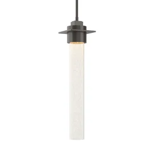 Airis Medium Mini Pendant 1-Light Seeded Clear Glass (II) in Oil Rubbed Bronze