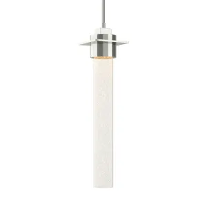 Airis Medium Mini Pendant 1-Light Seeded Clear Glass (II) in Sterling