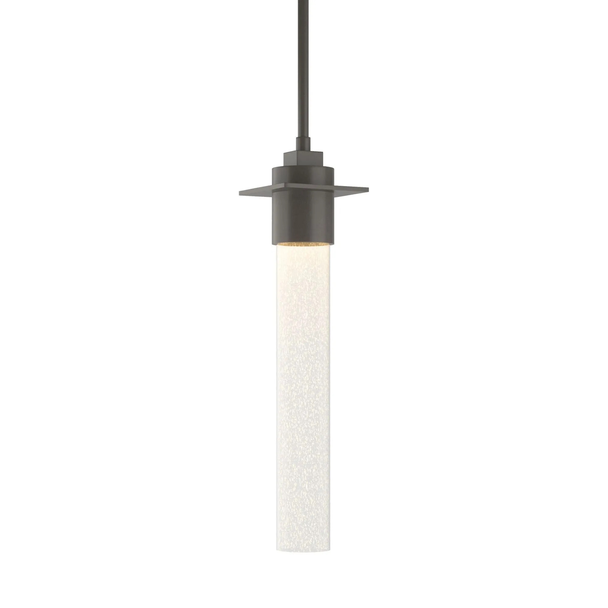 Airis Small Mini Pendant 1-Light Seeded Clear Glass (II) in Dark Smoke