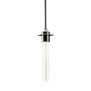 Airis Small Mini Pendant 1-Light Seeded Clear Glass (II) in Dark Smoke