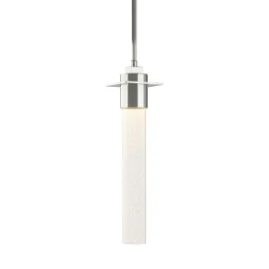 Airis Small Mini Pendant 1-Light Seeded Clear Glass (II) in Sterling