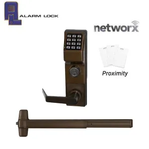 Alarm Lock Trilogy - ETPDN - Schlage Keyway - For Exit Panic Hardware  - Networx - Compatible with Von Duprin 99 Exit Device - 10B - Dark Bronze