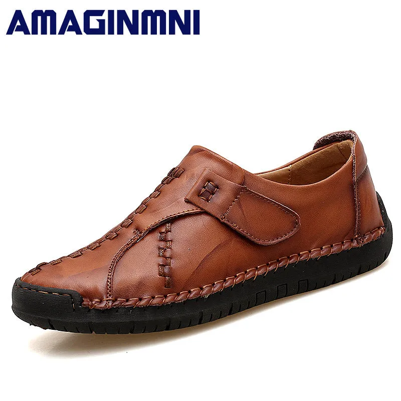 AMAGINMNI Brand Genuine Leather shoes Classic fashion mens casual shoes