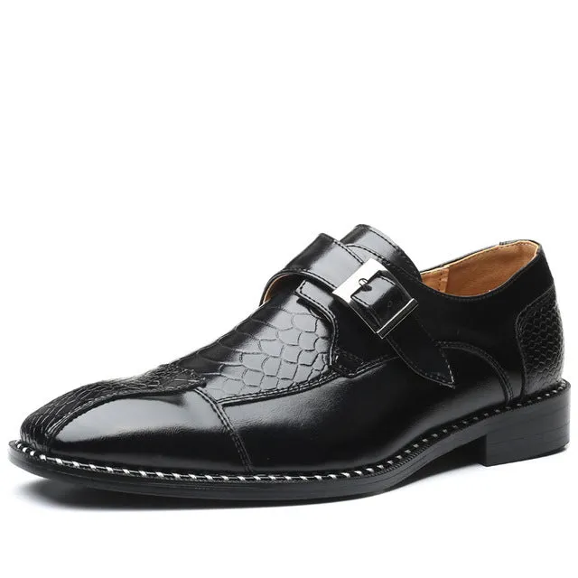 Angelo Ricci™ Classic Crocodile Pointy PU Leather Formal Shoes