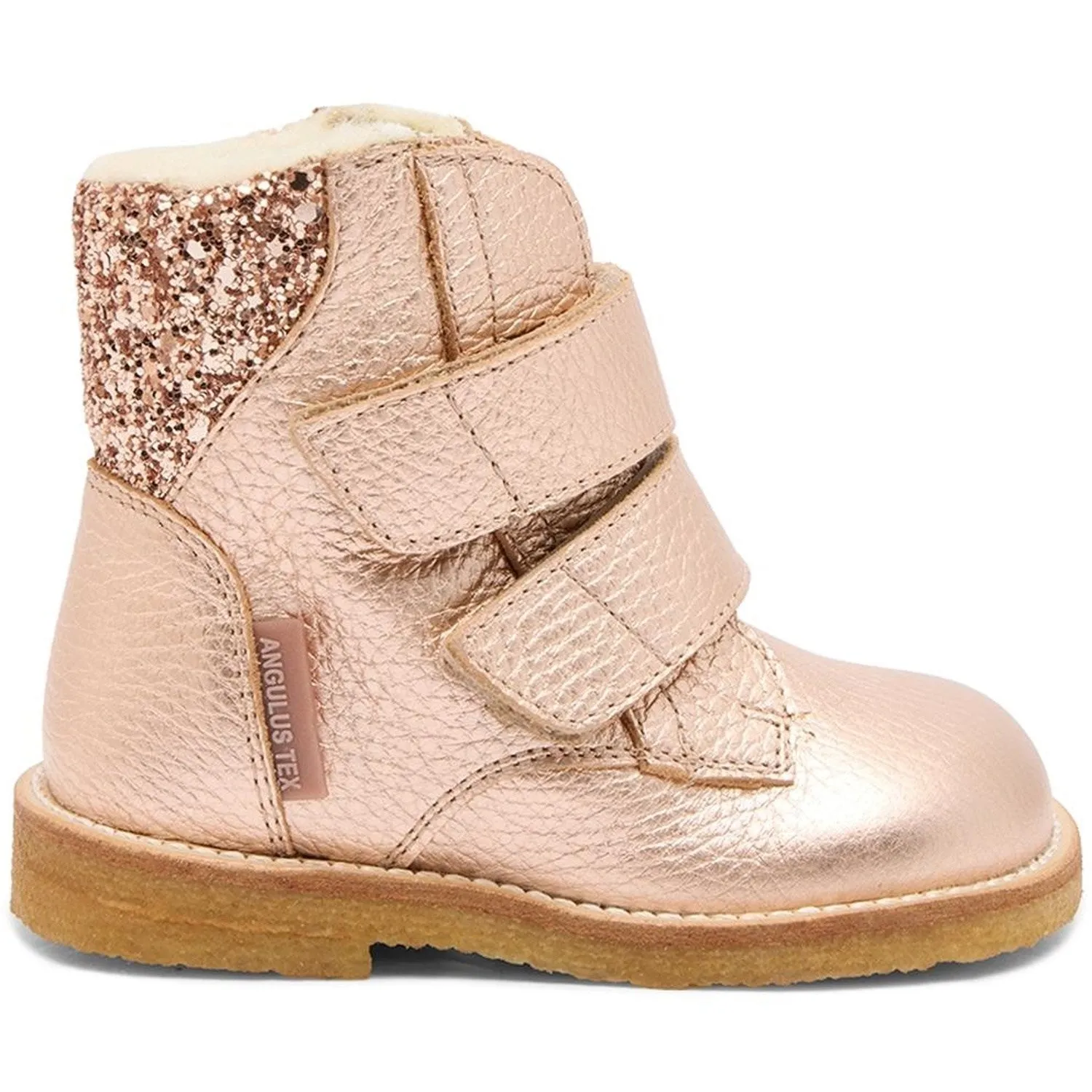 Angulus Copper/Maple Glitter Tex-Boot Med Glitter Og Velcro Closure