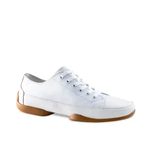 Anna Kern: Argo Dance Sneaker | White Canvas | 0.3" Tan Rubber Split Sole