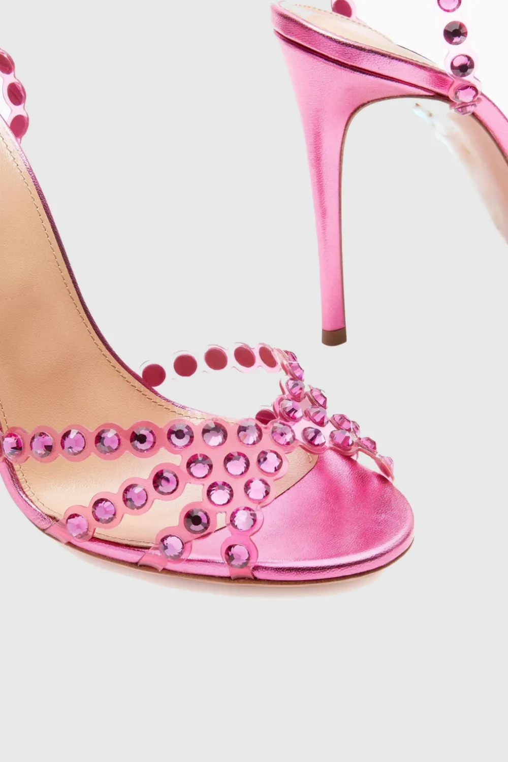 Astasia Rhinestone Embellished Heels - Pink