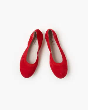 Ava Leather Ballet - Red Suede