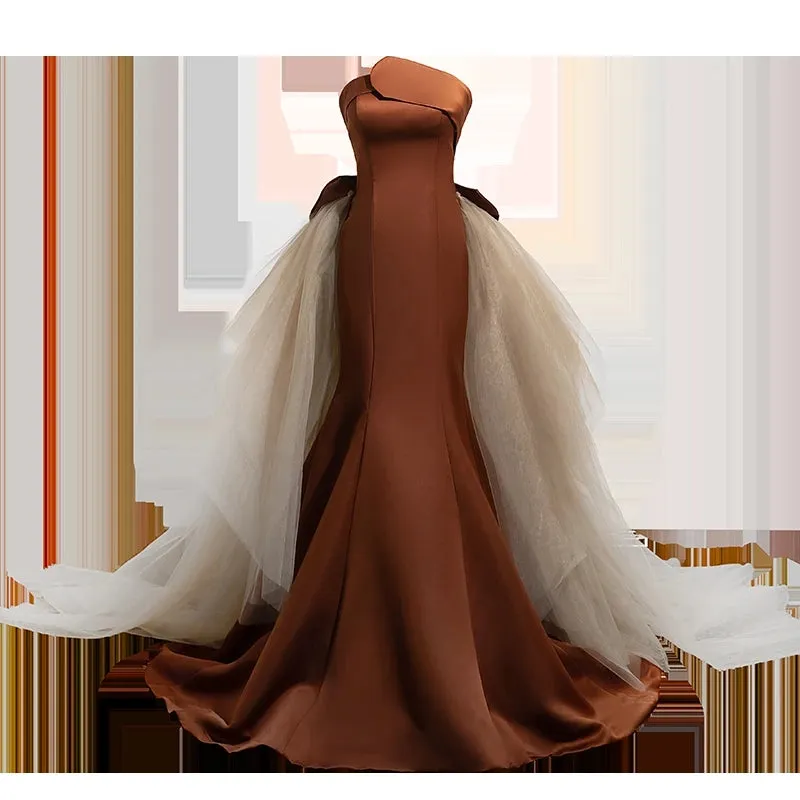 Ava's Detachable Tail Custom Made Formal Gown Evening Dress