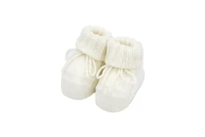 Baby Shoes in Cable Knit - White