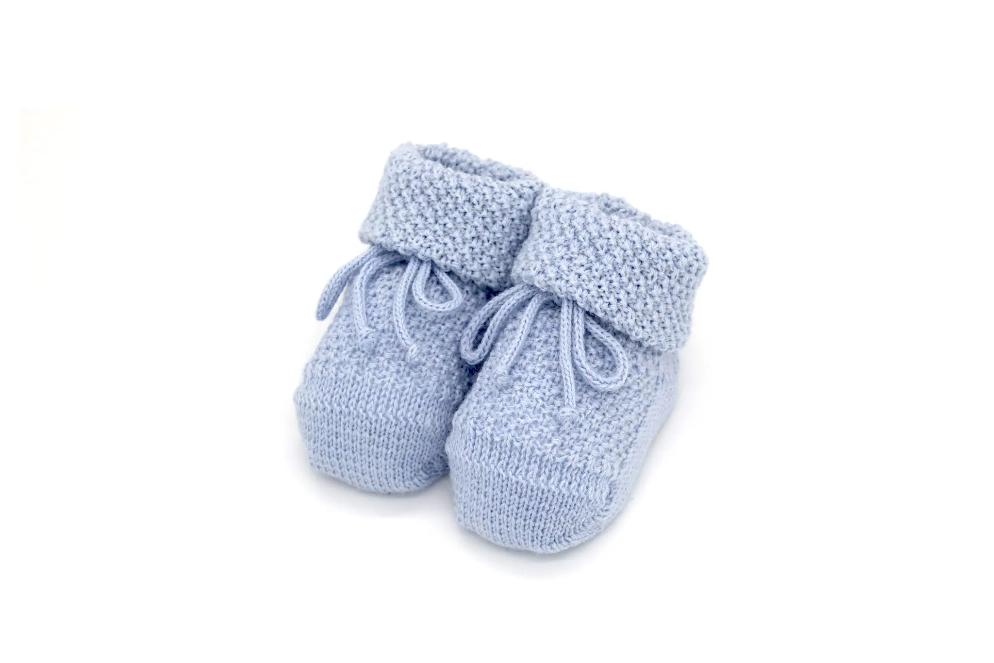 Baby Shoes in Cross Knit - Light Blue