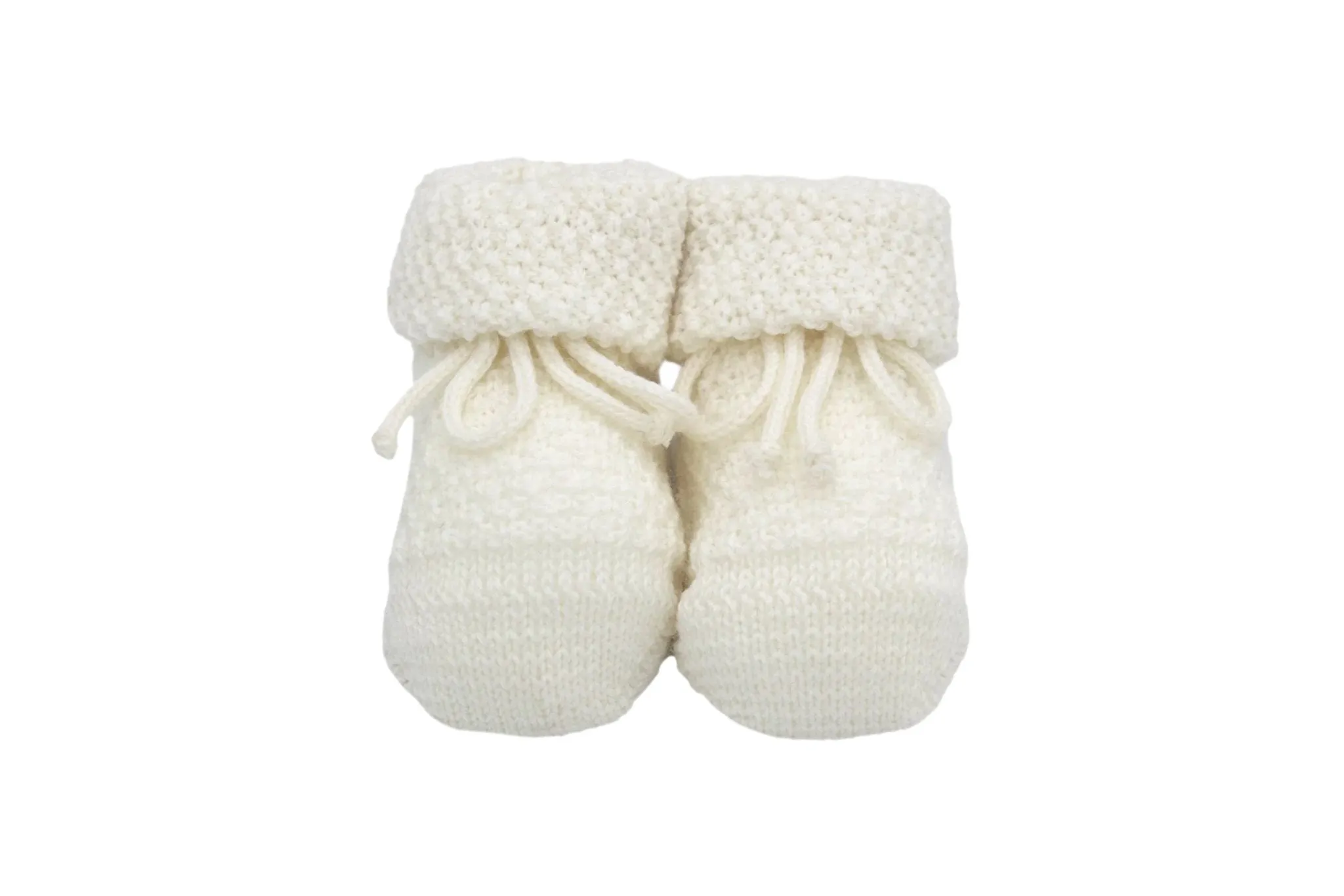 Baby Shoes in Cross Knit - White