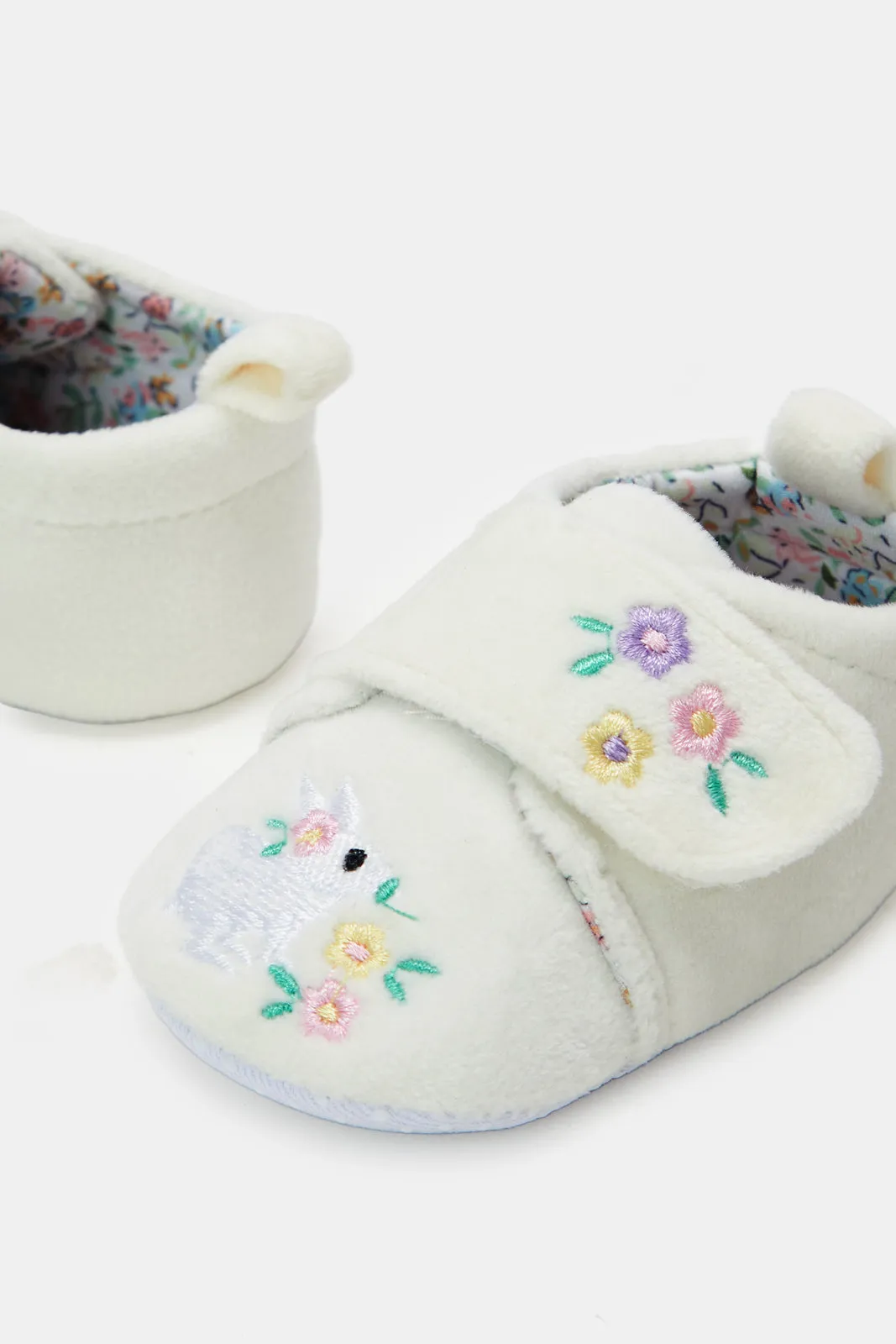 Baby White Bunny Pram Shoes