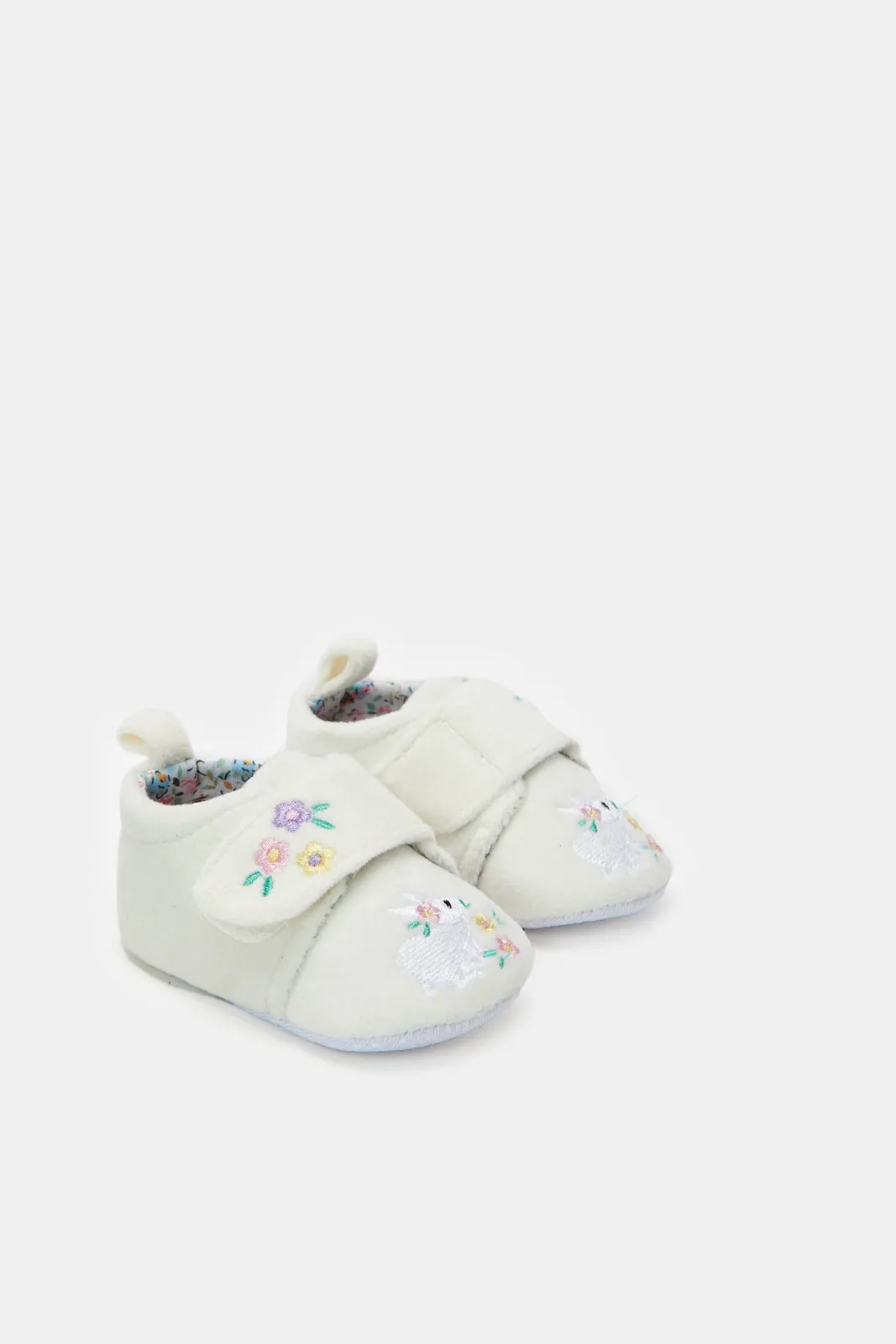 Baby White Bunny Pram Shoes