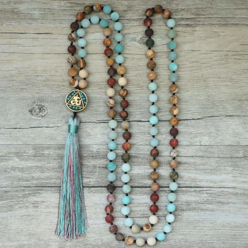 Beautiful Natural Stone Mala Necklace