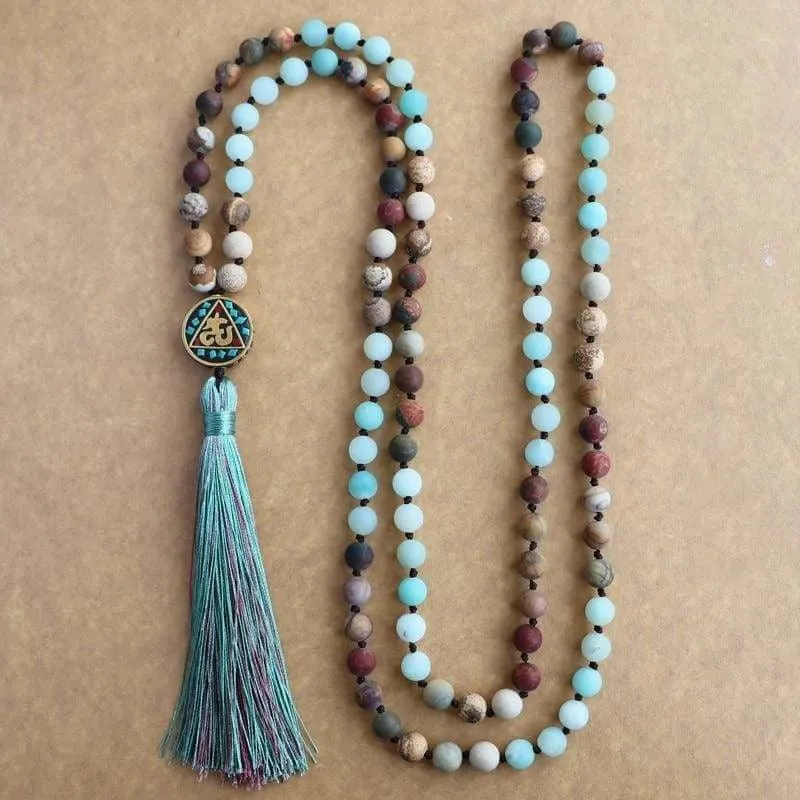 Beautiful Natural Stone Mala Necklace