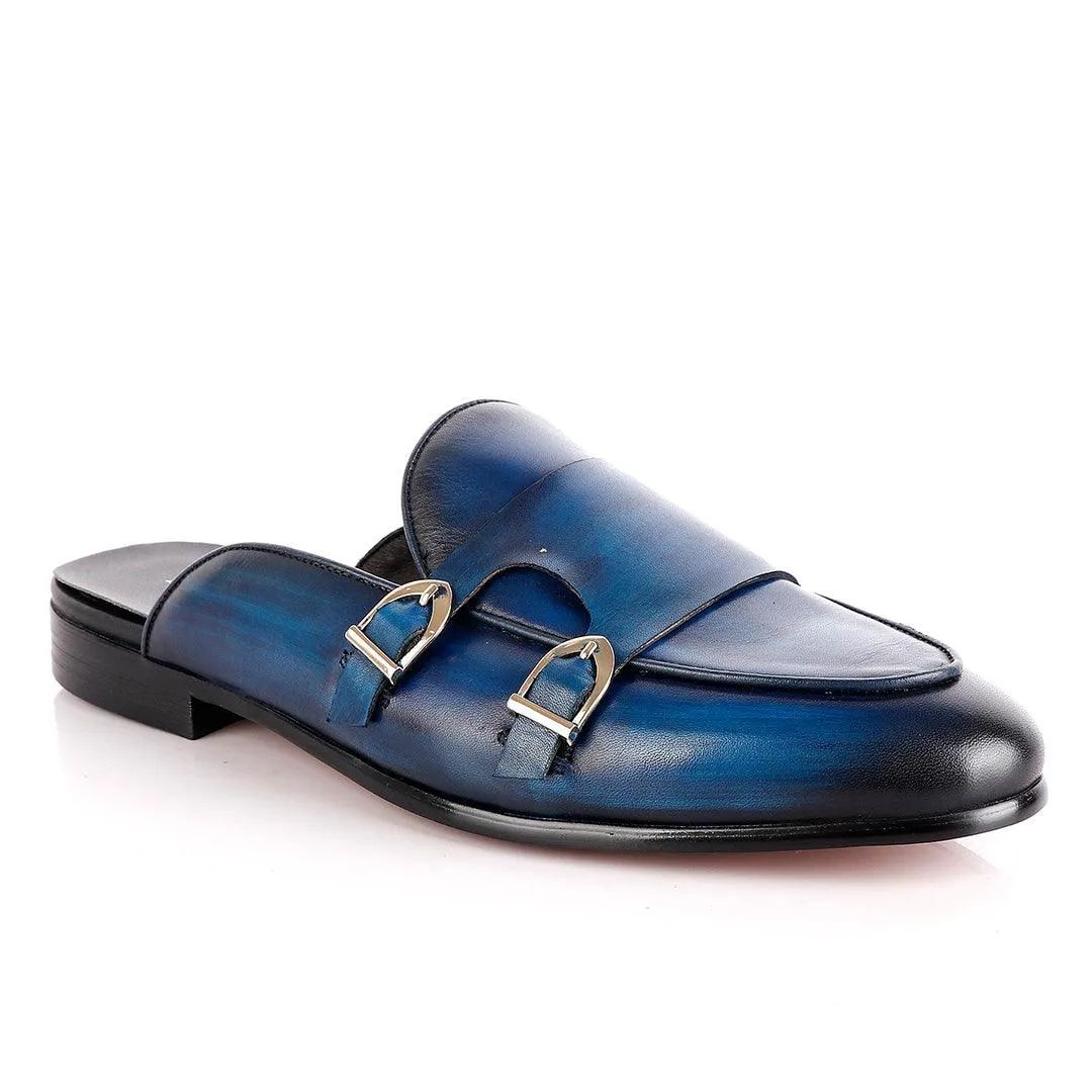 Berluti Double Monk Strap Blue Half Shoe