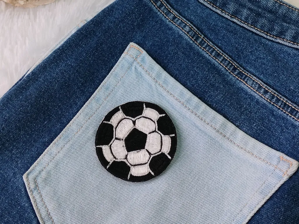 Black & White Assorted Threadwork Football Patches