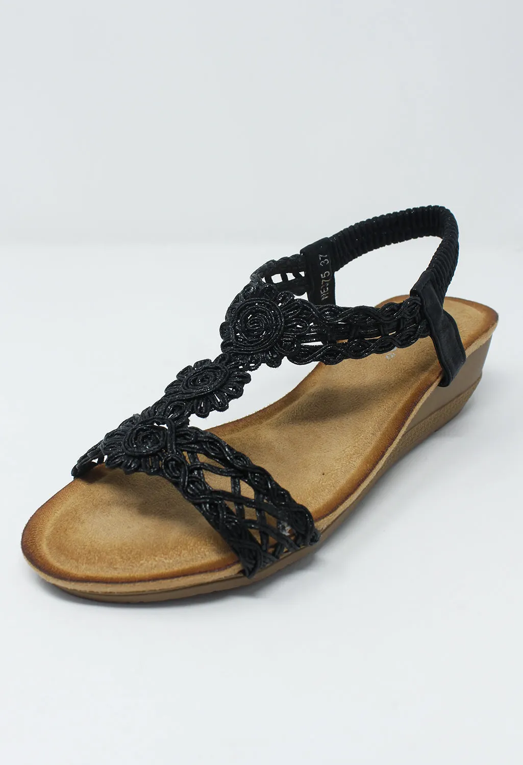 Black Wedge Sandal-2