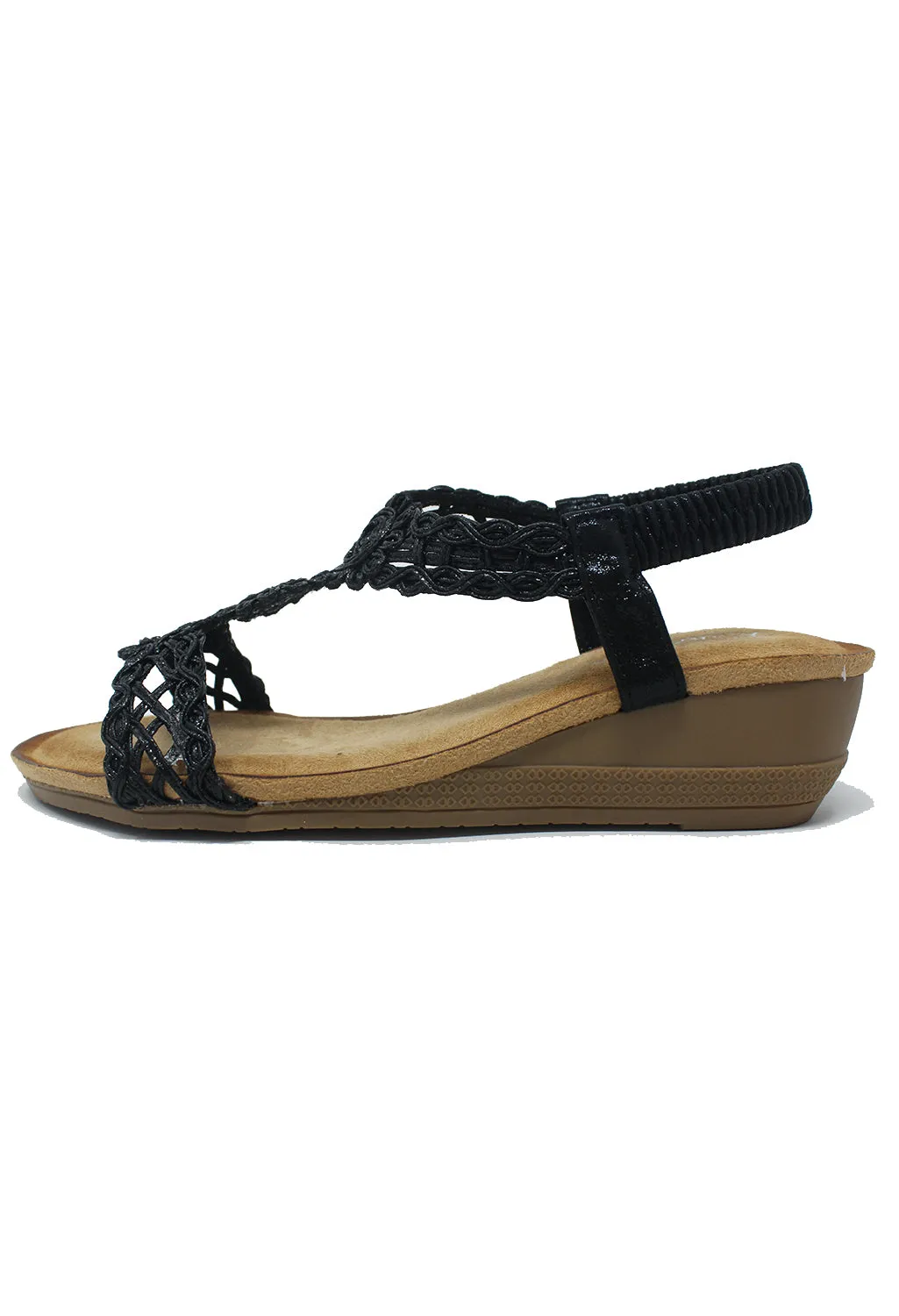 Black Wedge Sandal-2