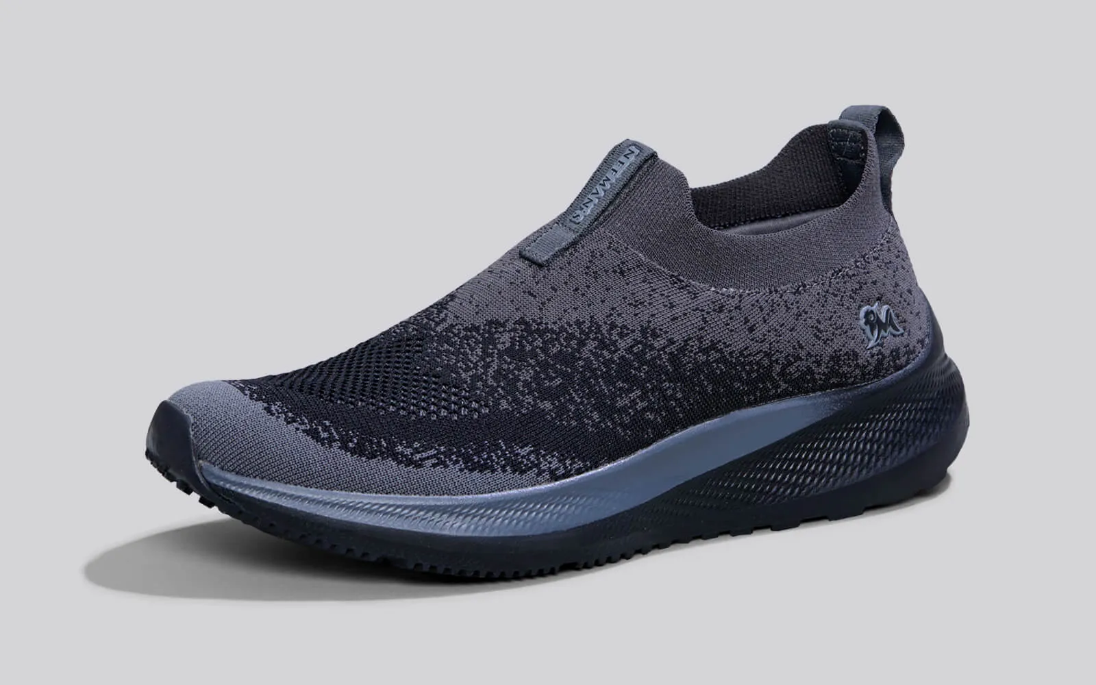 Blend Knit Slip Ons : Black-Grey