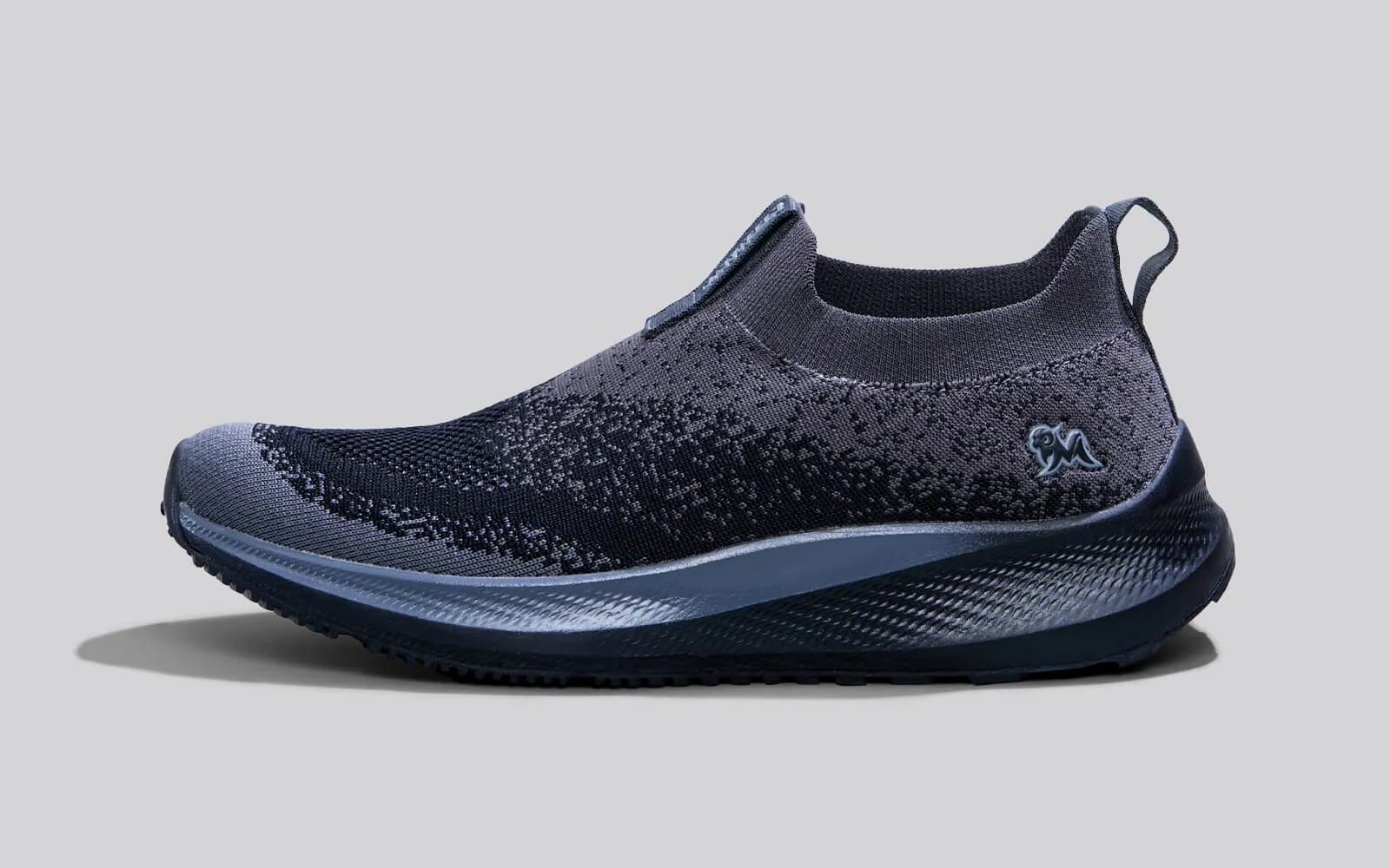 Blend Knit Slip Ons : Black-Grey